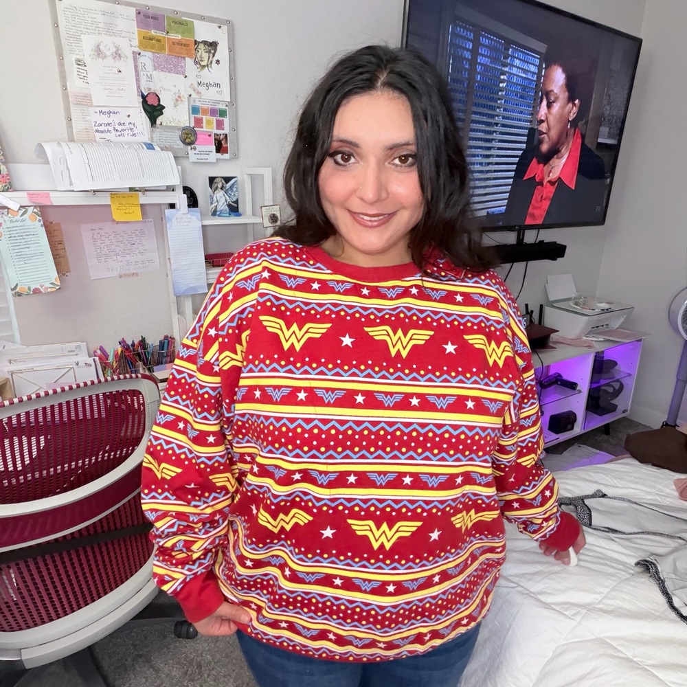 Wonder Woman Red and Yellow Sweater